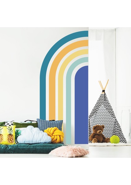Çocuk Odası Duvar Sticker Renkli Yarım Gökkuşağı