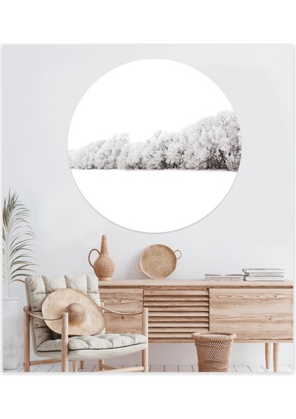 Kar ve Orman Oval Duvar Sticker