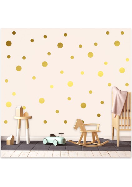 Bebek Odası Puantiye Seti 3 ve 5 cm 100 Adet Çocuk Odası Dekoratif Duvar Sticker