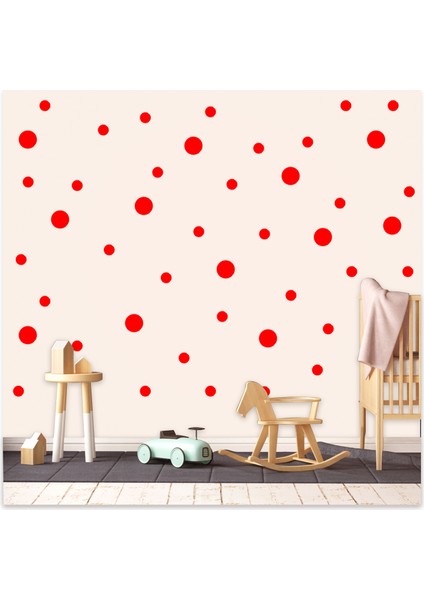 Bebek Odası Puantiye Seti 3 ve 5 cm 100 Adet Çocuk Odası Dekoratif Duvar Sticker