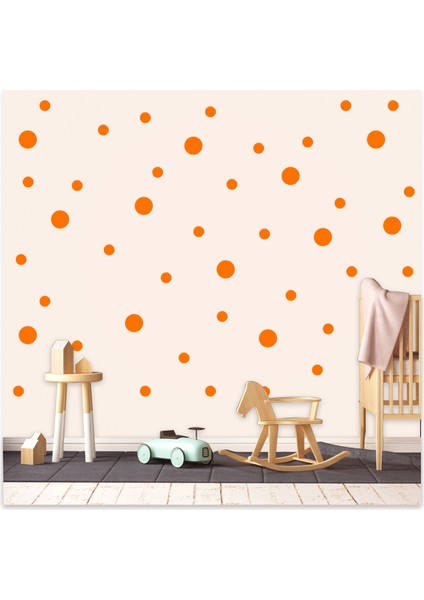 Bebek Odası Puantiye Seti 3 ve 5 cm 100 Adet Çocuk Odası Dekoratif Duvar Sticker
