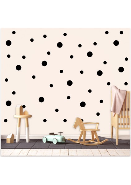 Bebek Odası Puantiye Seti 3 ve 5 cm 100 Adet Çocuk Odası Dekoratif Duvar Sticker