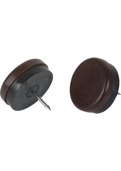 Masa Sandalye Altı Çivili Plastik Kayak Kahverengi 30MM 4 Adet