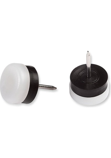 Masa Sandalye Altı Çivili Plastik Kayak Beyaz 18MM 8 Adet