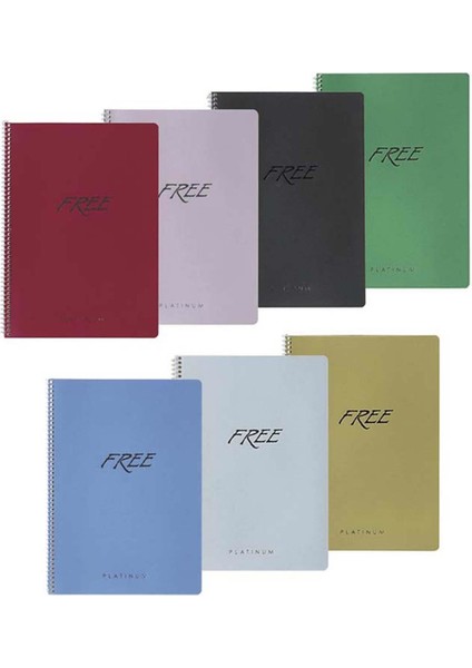 A4 120 Yaprak Kareli Pp Kapak Free Platinum Defter