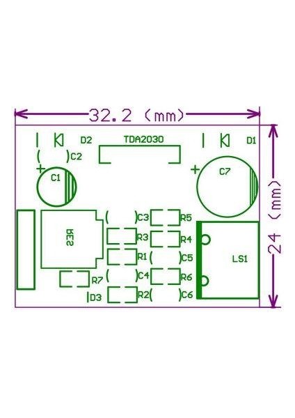 TDA2030A 18W Anfi Kiti 6‐12V Ses Yükseltici Digital Amplifier Board