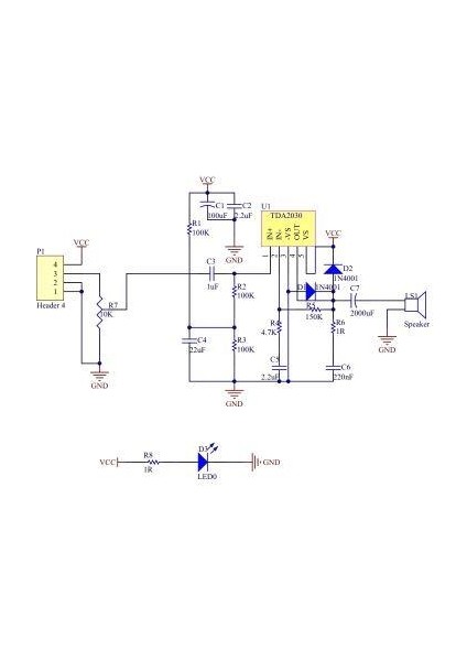 TDA2030A 18W Anfi Kiti 6‐12V Ses Yükseltici Digital Amplifier Board