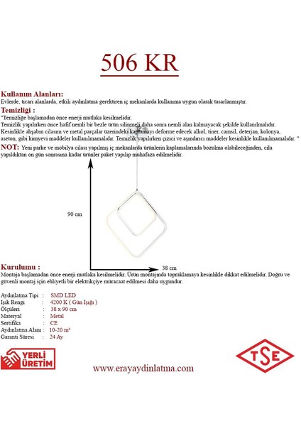 506 Krom LED Avize