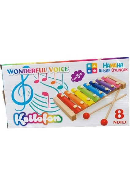 Ahşap Eğitici Klisofon 8 Notalı 8 Ton 8 Tuşlu Ahşap Selefon