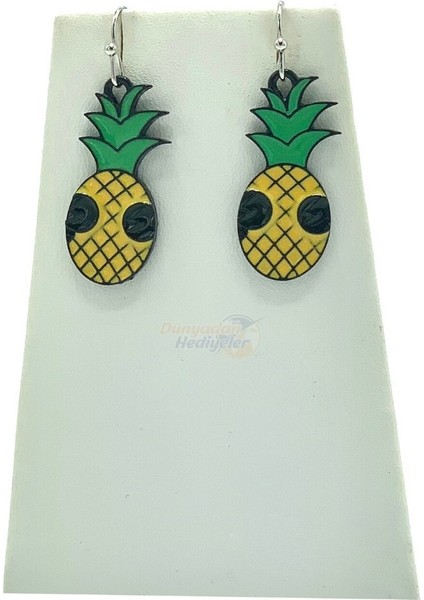 Renkli Metal Ananas Küpe No.2