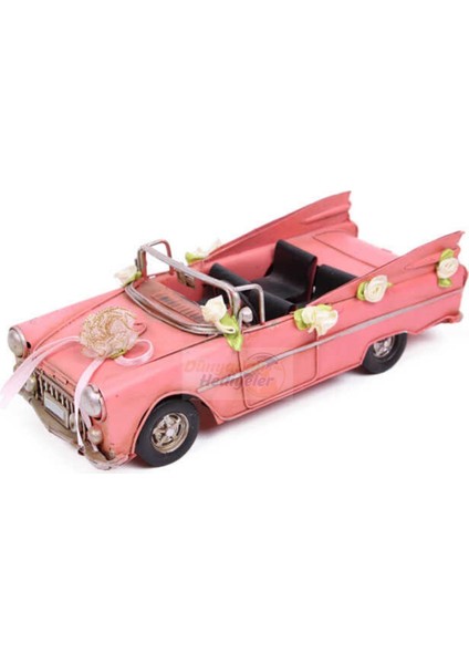 24 Cm Amerika Metal Vintage Gelin Arabası Temalı Üstü Açık Dekoratif Klasik Chevrolet Araba
