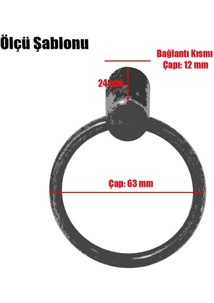Nobel Sarkaç Dolap Çekmece Kulpu Kulbu Mat Siyah Metal Halka Kulp (4 Adet) modelleri