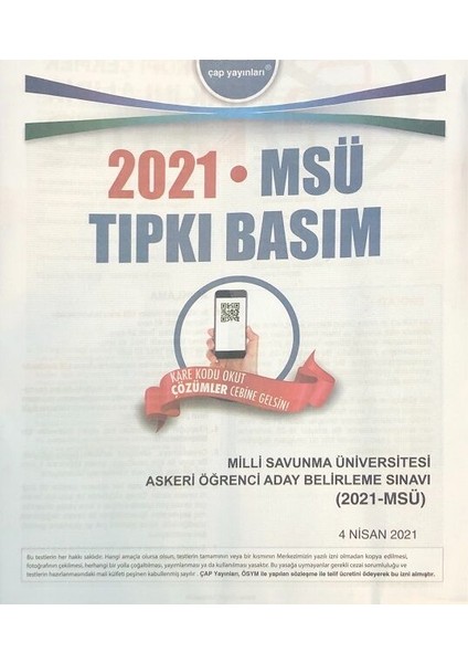 Üniversiteye Hazırlık 2021 MSÜ Tıpkı Basım