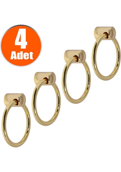 Nobel Sarkaç Dolap Çekmece Kulpu Kulbu Gold Metal Halka Kulp (4 Adet)