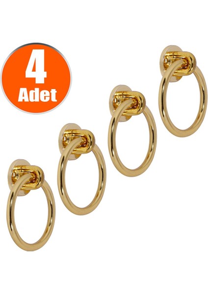 Nobel Sarkaç Dolap Çekmece Kulpu Kulbu Gold Metal Halka Kulp (4 Adet)