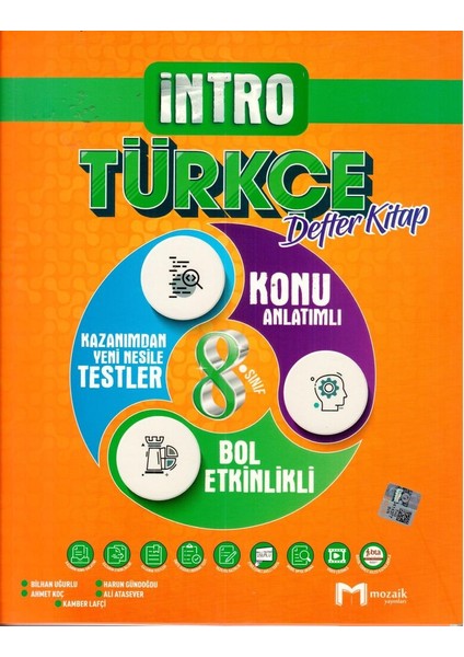 Mozaik Yayınları 8. Sınıf Türkçe Intro Defter Kitap