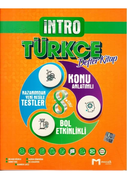 Mozaik Yayınları 8. Sınıf Türkçe Intro Defter Kitap