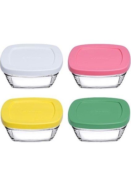 Pudding 96840 Saklama Kabı Renkli 4'lü 310 cc