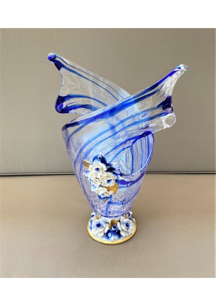 Lucky Art Mo 127 Murano Italy Mavi Vazo fiyatları