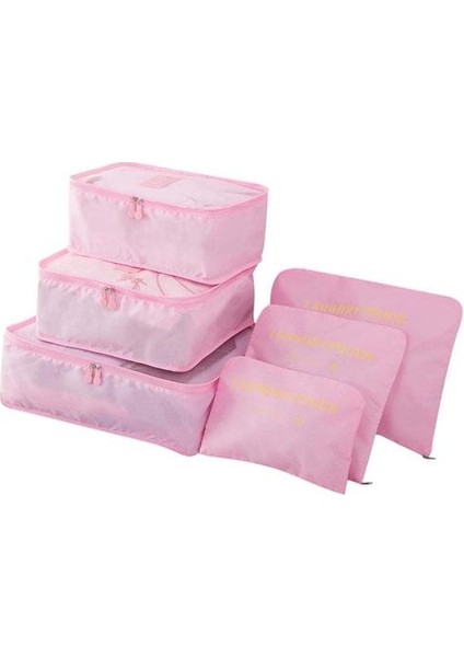 Valiz Bavul Içi Düzenleyici Organizer 6 Lı Set-Pembe