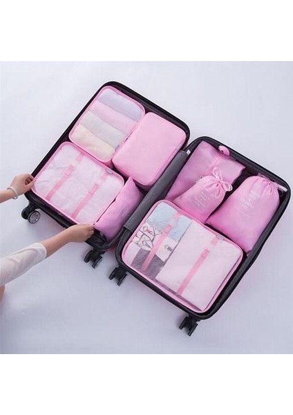 Valiz Bavul Içi Düzenleyici Organizer 6 Lı Set-Pembe