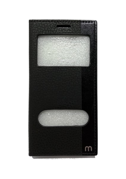 Samsung Galaxy S3 Mini Pencereli Kapaklı Magnum Kılıf Siyah