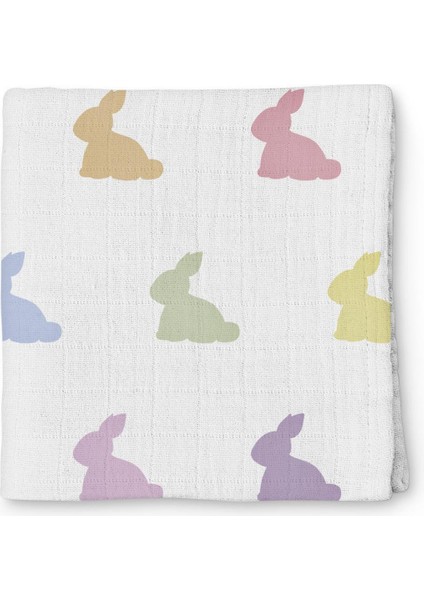 Rainbow Lapin Müslin Örtü 100X100