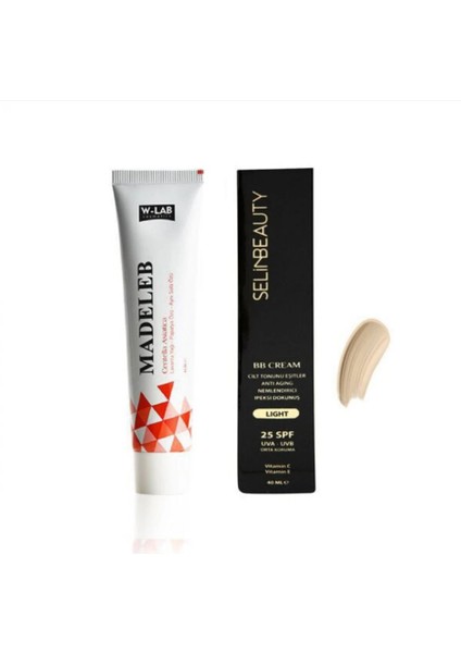 W Lab Madeleb Krem 40 ml + Selin Beauty Bb Cream SPF25 Light 40ML