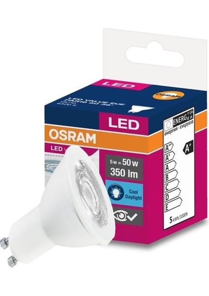 Ledvalue 5W (50W) LED Spot Ampul GU10 Gün Işığı (3 Adet)