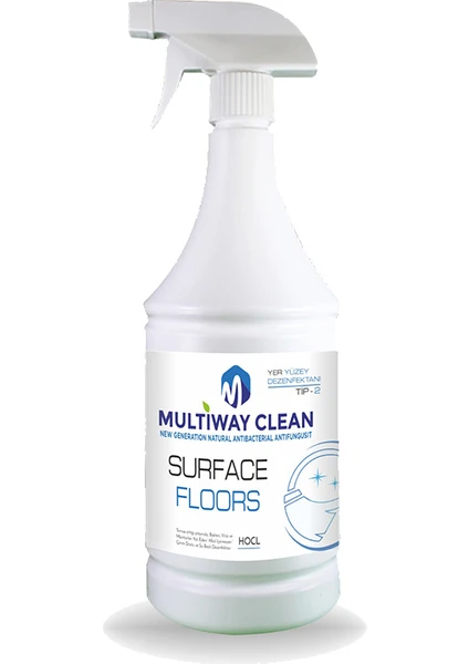 Multiway Clean Su Bazlı Yer Yüzey Dezenfektanı ( Hocl ) Tip 2 Mavi