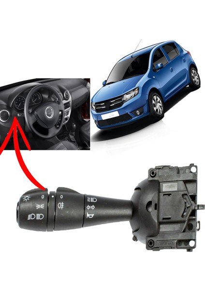 Dacia Sandero Far ve Sinyal Kolu 2013-2016 Arka Sisli