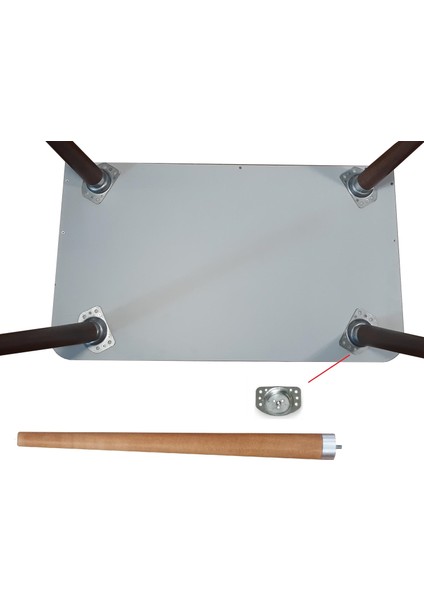 Ahşap Ayaklı Mutfak Yemek Masası 60X90 cm Gürgen Masif Ayak Beyaz