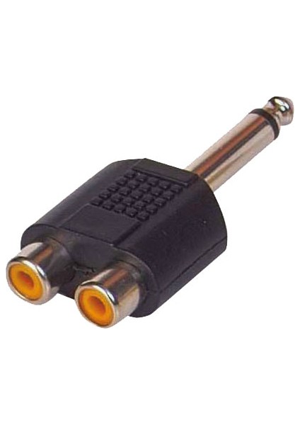 6.3 mm Mono Erkek / 2 Rca Dişi Çevirici Jack