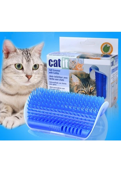 Cat İt Kedi Kaşınma Aparatı Mavi