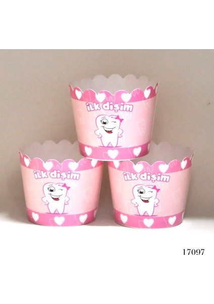 Cupcake Kabı Ilk Dişim 25 Adet Pembe