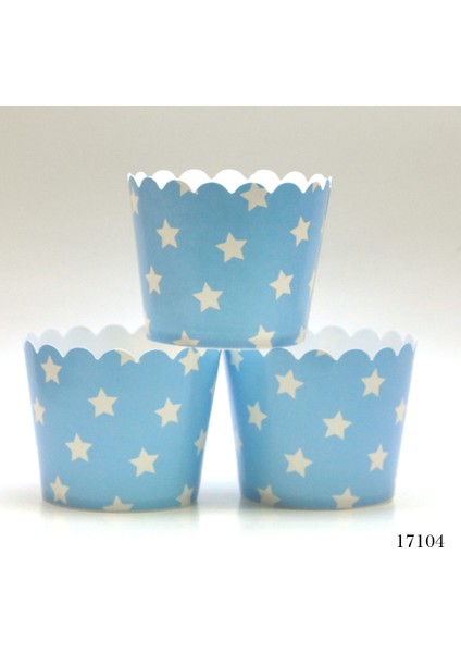 Cupcake Kabı Yıldız 25 Adet Mavi