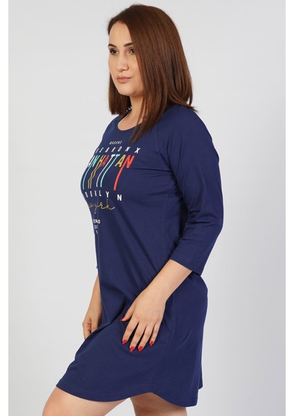 Pamuklu Büyük Beden Fakir Kol Gecelik modelleri