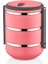 Sefer Tası Yemek Termosu - 3 Katlı - 2,25 Litre - Sızdırmaz - Pembe - Saklama Kabı 1