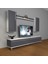 Eko 5d Mdf Std Krom Ayaklı Tv Ünitesi Tv Sehpası Beyaz Antrasit 1