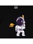Astronot ve Beyzbol Siyah Tişört 2