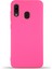 Samsung Galaxy A20E Kapak Içi Kadife Lansman Silikon Kılıf - Neon Pembe 1