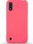 Samsung Galaxy M01 Kapak Içi Kadife Lansman Silikon Kılıf - Neon Pembe 1