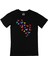 Renkli Kelebekler Siyah T-Shirt 1