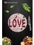 Love Kiraz Desenli Cam Kesme Tahtası Sunum Tabağı Çap 32 cm 2