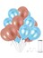 15 Adet Metalik Rose Gold, Açık Mavi Balon Konsepti-Uçan Balon 1