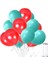 80 Adet Su Yeşili-Kırmızı Metalik Sedefli Balon-Helyum Uyumlu-Dogum Günü- 1