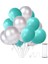 10 Adet Su Yeşili-Gümüş Metalik Sedefli Balon-Helyum Uyumlu 1