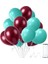 50 Adet Su Yeşili-Bordo Metalik Sedefli Balon-Helyum Uyumlu-Parti 1