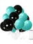 50 Adet Mint Su Yeşili-Siyah Metalik Sedefli Balon 1
