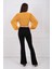 Ispanyol Paça Kemerli Örme Kumaş Pantolon PNT32439 5